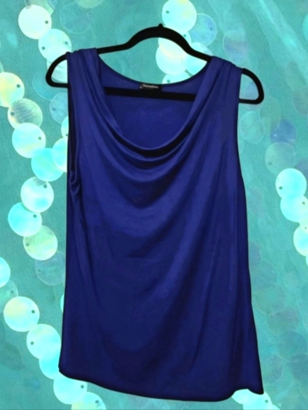 Royal Blue Cowl Neck Blouse